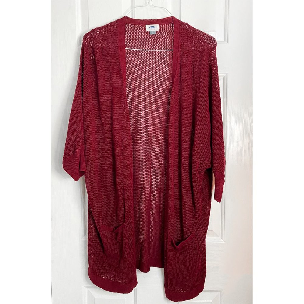 Old Navy Lightweight Red Knit Cardigan